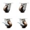 Service Caster 4 Inch Kingpinless High Temp Phenolic Wheel Swivel Caster Set with 2 Brakes SCC SCC-KP30S420-PHRHT-2-SLB-2 - alternate 1